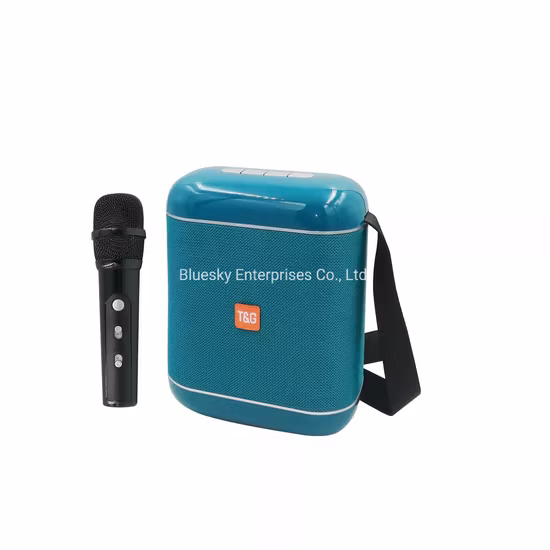 2021 Original Factory Fabric Portable Wireless Speaker Big Bass 2400mAh Louder Speaker with Karaoke Shoulder Strap Tg523K